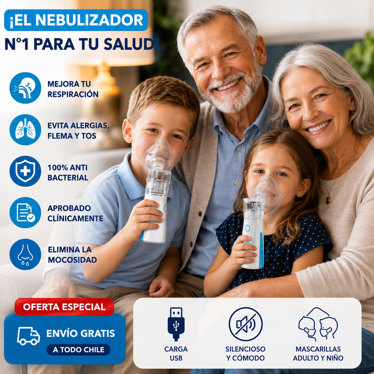 Nebulizador Portatil Familiar - Apoyo práctico para tu bienestar respiratorio